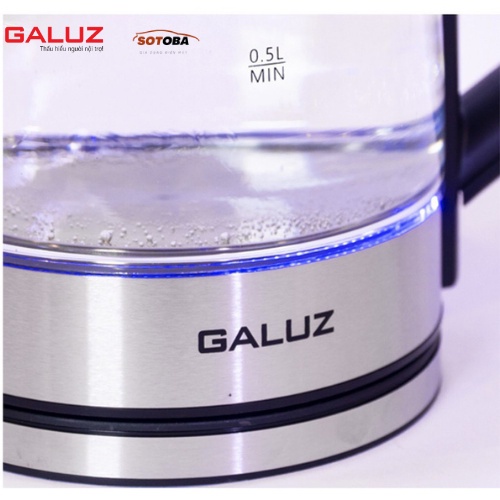Ấm điện đun nước siêu tốc thiết kế độc đáo thủy tinh chịu nhiệt Galuz GK-01