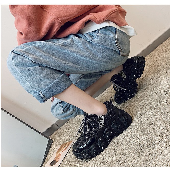 Giày Nữ 💖FREESHIP📛 Giày Thể Thao Độn Đế 5p Siêu Đẹp, Giày Nữ Sneaker Gồm combo 2 Đôi Dây Giày Đế Vảy Sơn Cực Hot | BigBuy360 - bigbuy360.vn