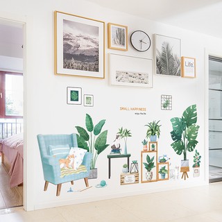 Decal dán tường Vườn cây xanh
