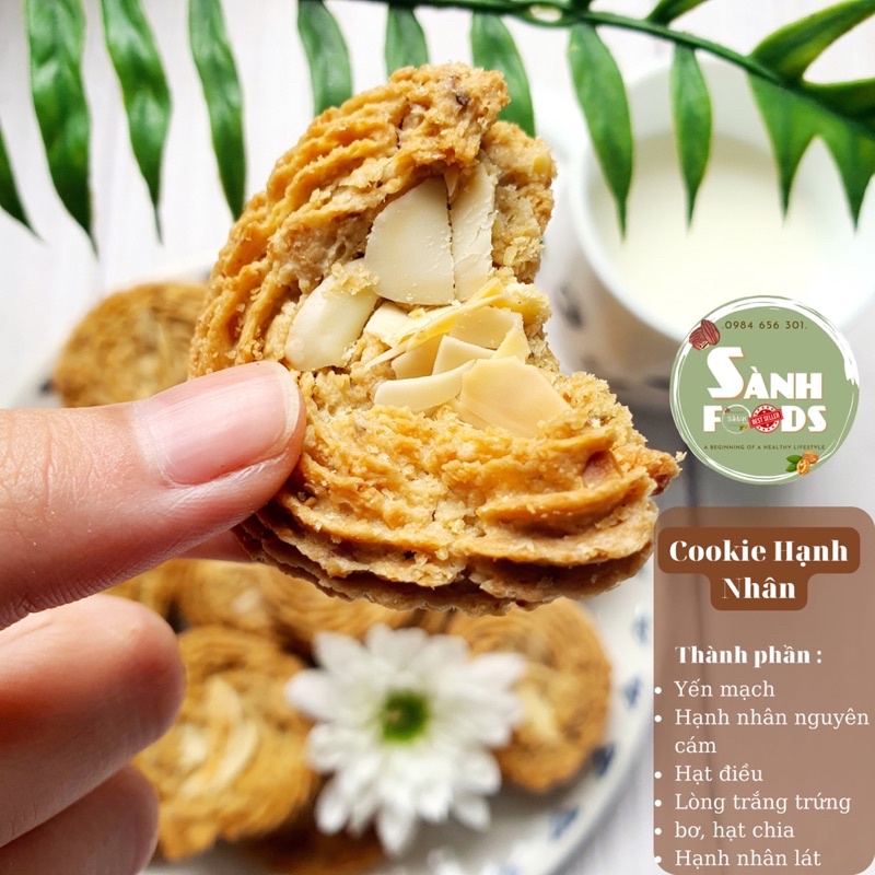 Bánh Ngũ Cốc Giảm Cân - Cookie Hạnh Nhân, Bánh hạt dinh dưỡng, Bánh ăn kiêng