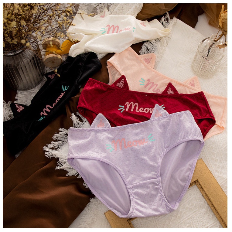 Quần Chip Cotton Lạnh Tai Mèo dễ thương [ Quần lót sexy tai mèo gợi cảm 2/3🍑 ] | BigBuy360 - bigbuy360.vn