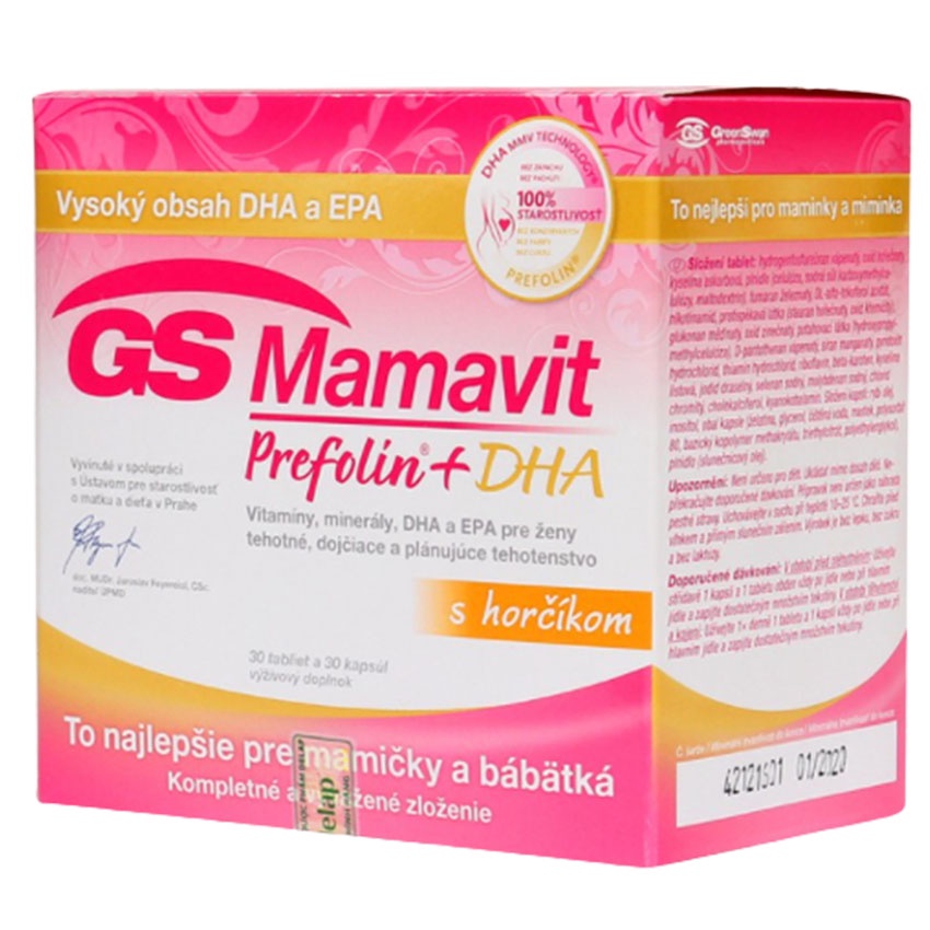 GS Mamavit Prefolin + DHA + EPA hộp 60v , bổ sung dưỡng chất cần thiết cho mẹ bầu , Cvspharmacy