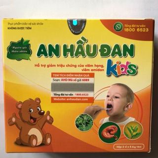 An Hầu Đan Kids (hỗ trợ giảm triệu chứng của viêm họng, viêm amidan...)