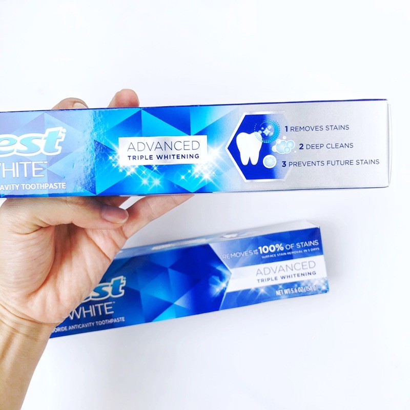 Kem đánh răng Crest 3D White Advanced Triple Whitening 158g