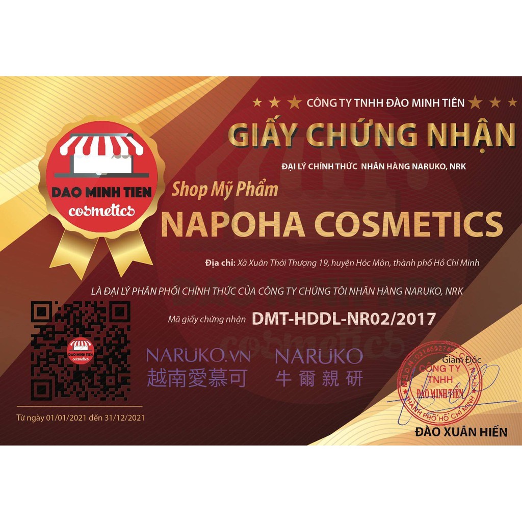 Mặt Nạ Tăng Cường Làm Sáng Da NARUKO Arbutin Intense Brightening Mask