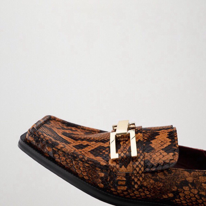 Giày Loafer Zara hoạ tiết vân rắn | BigBuy360 - bigbuy360.vn