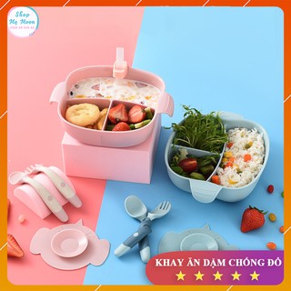 Khay Ăn Dặm Chống Đổ Cho Bé Tập Ăn Dặm An Toàn