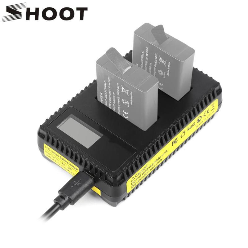 Củ sạc 2 cổng USB cho Gopro Hero 7 6 5 đen + màn hình LCD