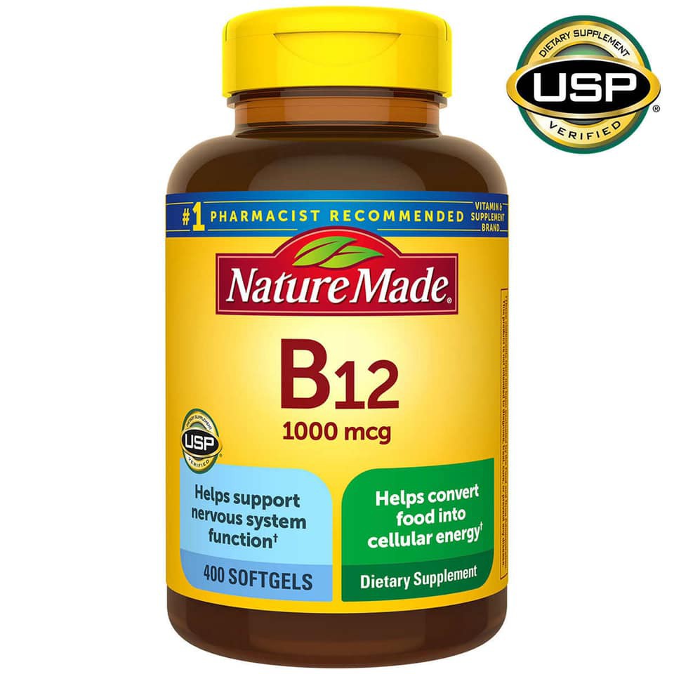 Viên bổ sung Vitamin B12 Nature Made 1000 mcg 400 viên của Mỹ