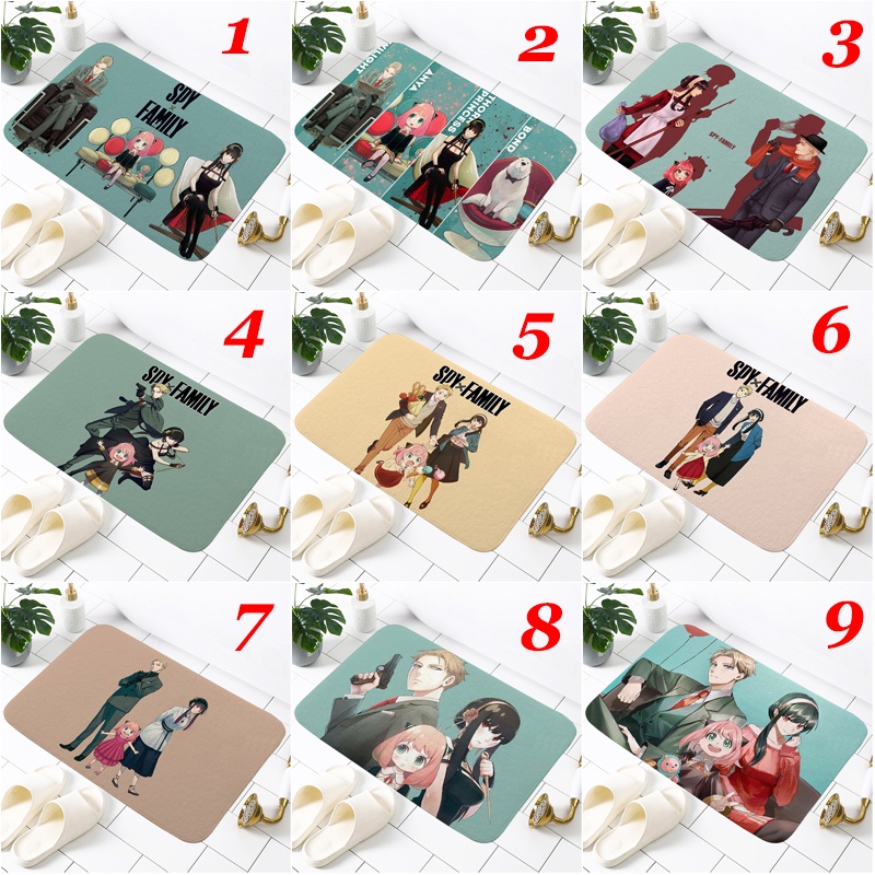 Thảm Chùi Chân Chống Trượt In Hình Anime Dùng Trang Trí Nhà Tắm Kích Thước 60x40cm