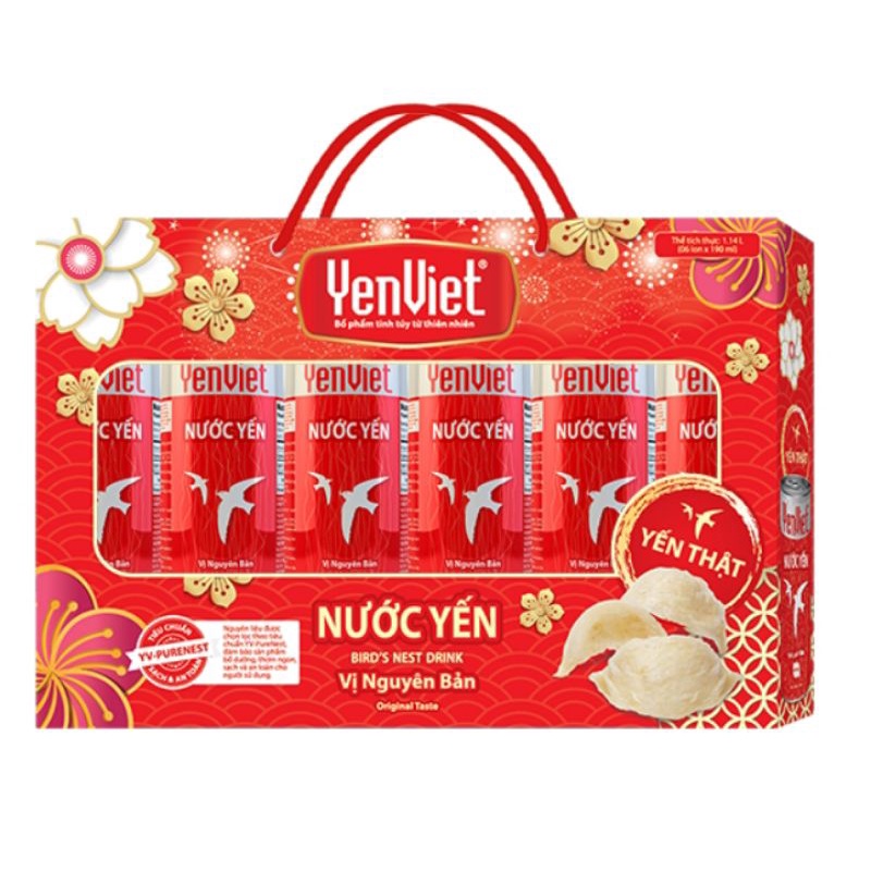 Nước yến lon Yến Việt  lốc 6 lon x 190ml hộp quà - 002
