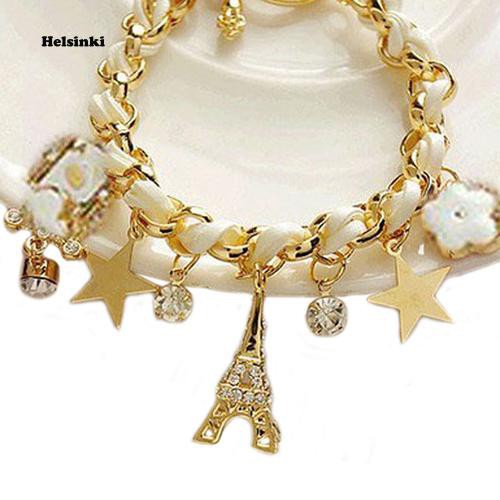 Vòng Đeo Tay TháP Eiffel / Ngôi Sao / Hoa BằNg Da Giả Cho Nữ