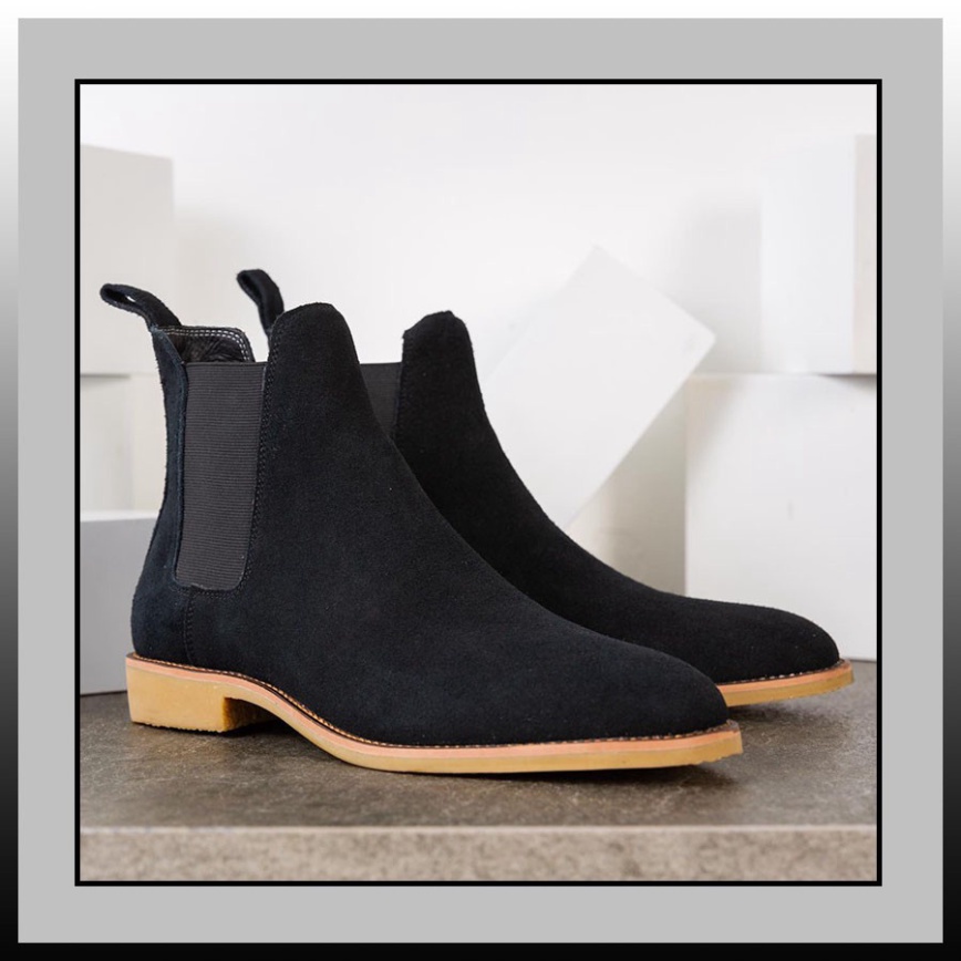 Chelsea Boots nam màu đen chất liệu da lộn đế crepe | BigBuy360 - bigbuy360.vn
