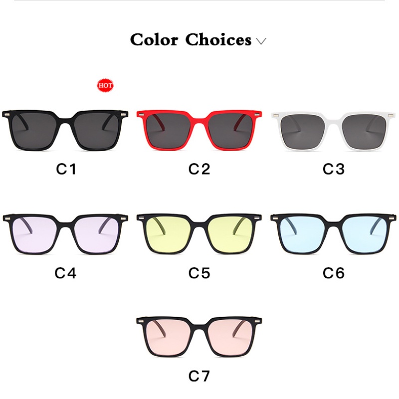 Kính Mát Gọng Vuông Màu Kẹo Thời Trang Phong Cách Phương Tây Cho Nam Nữ