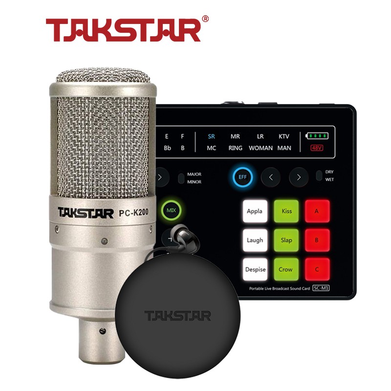 Combo karaoke, thu âm Takstar Mic PC K200, Souncard SC-M1, Tai nghe TS2260 [BẢO HÀNH 12 THÁNG]