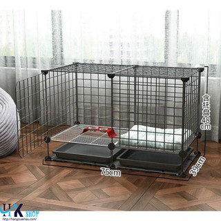 Chuồng Chó, Chuồng Mèo (Bán Theo Tấm) Bằng Tấm Nhựa Ghép, Tấm Lưới Sắt, Thép 35X35, Tặng Kèm 2 Chốt/Tấm