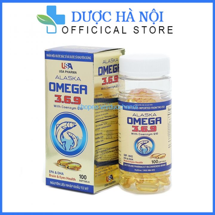 Viên uống sáng mắt Omgega 369 tăng cường trí nhớ phòng chống đột quỵ sáng mắt đẹp da hộp 100 viên