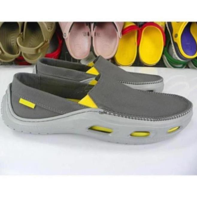 GIÀY LƯỜI VẢI CROSS TIDELINE SLIP ON CHO NAM MÀU XÁM