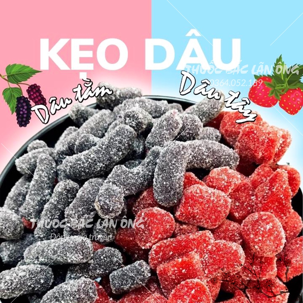 Kẹo dẻo hương dâu mix vị (Kẹo hương dâu tây, dâu tằm, thơm ngon chuẩn vị)
