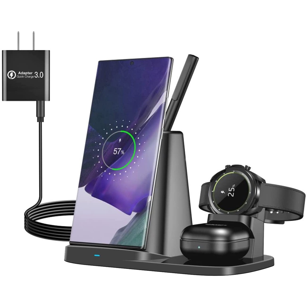 Đế Sạc Nhanh Không Dây Cho Đồng Hồ Samsung Galaxy Watch 4 / 3 / Active 2 / 1 / Gear S3 / Note 20 / Note 10 / S22 / S21 / S10
