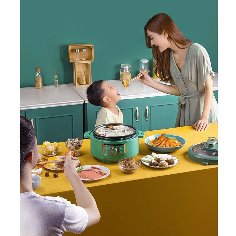 Nồi Áp Suất - Nồi Lẩu 3 Lít Nướng, Hầm Cháo, Hầm Xương Củ Quả, Nồi Đa Năng 3 Lít-Teen 888