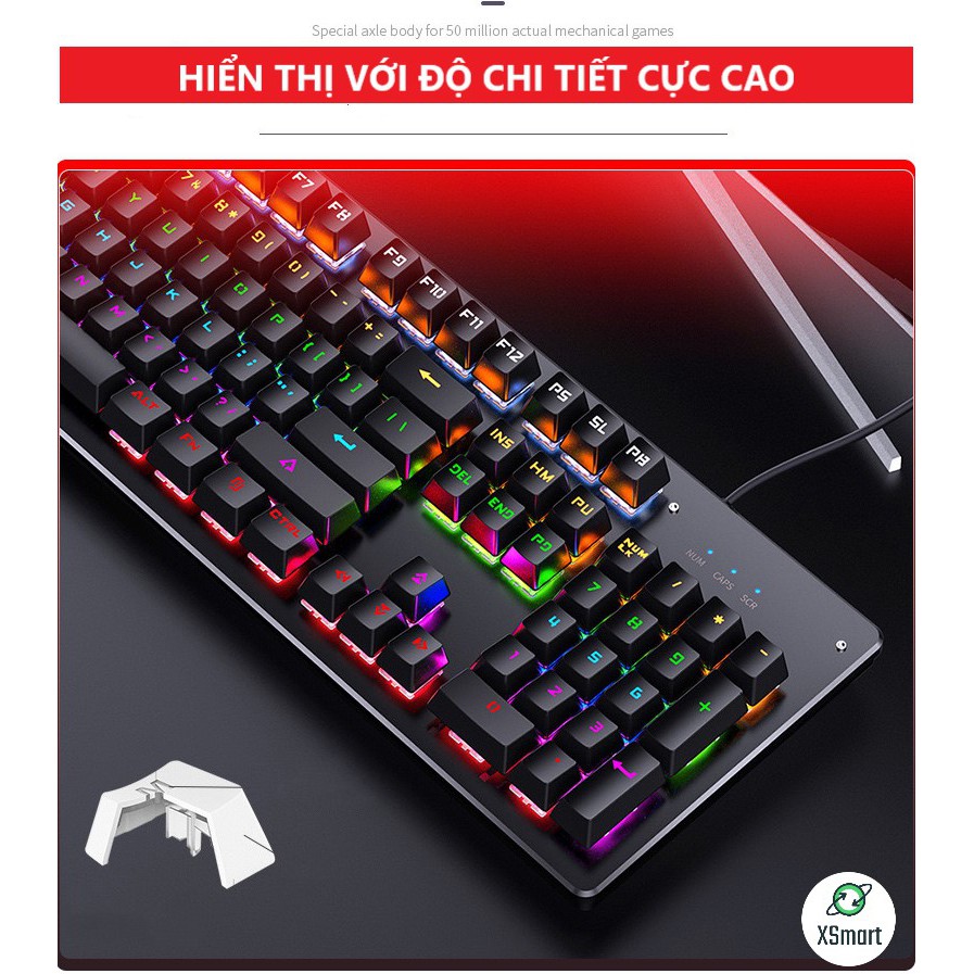 COMBO Bàn Phím Cơ H650 Và Chuột Gaming V6 Led Đổi Màu Siêu Đẹp, Keyboard Led 10 Chế Độ Blue Switch Game | WebRaoVat - webraovat.net.vn