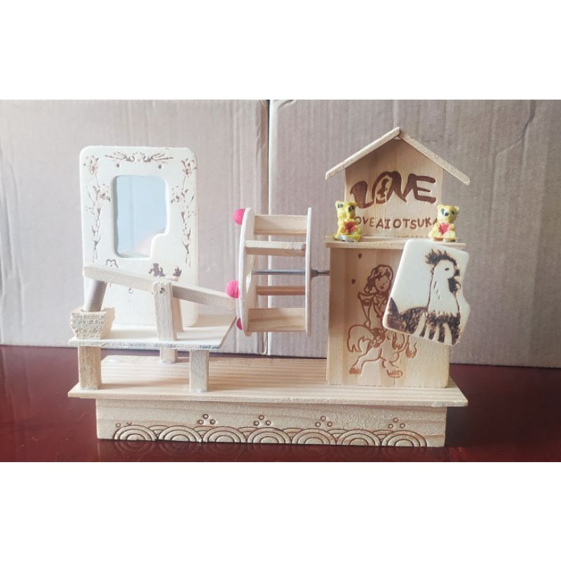 Cót gỗ nhạc trang trí bàn làm việc, tủ ly