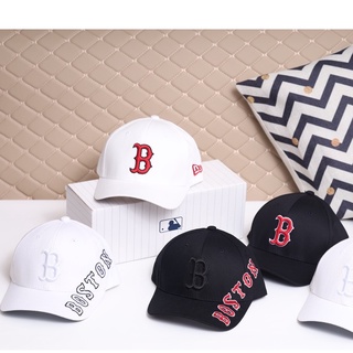 MŨ LƯỠI TRAI BÍT ĐUÔI BOSTON MLB CHẤT VẢI COTTON CAO CẤP, NÓN KẾT THỂ THAO MÀU TRẮNG ĐEN