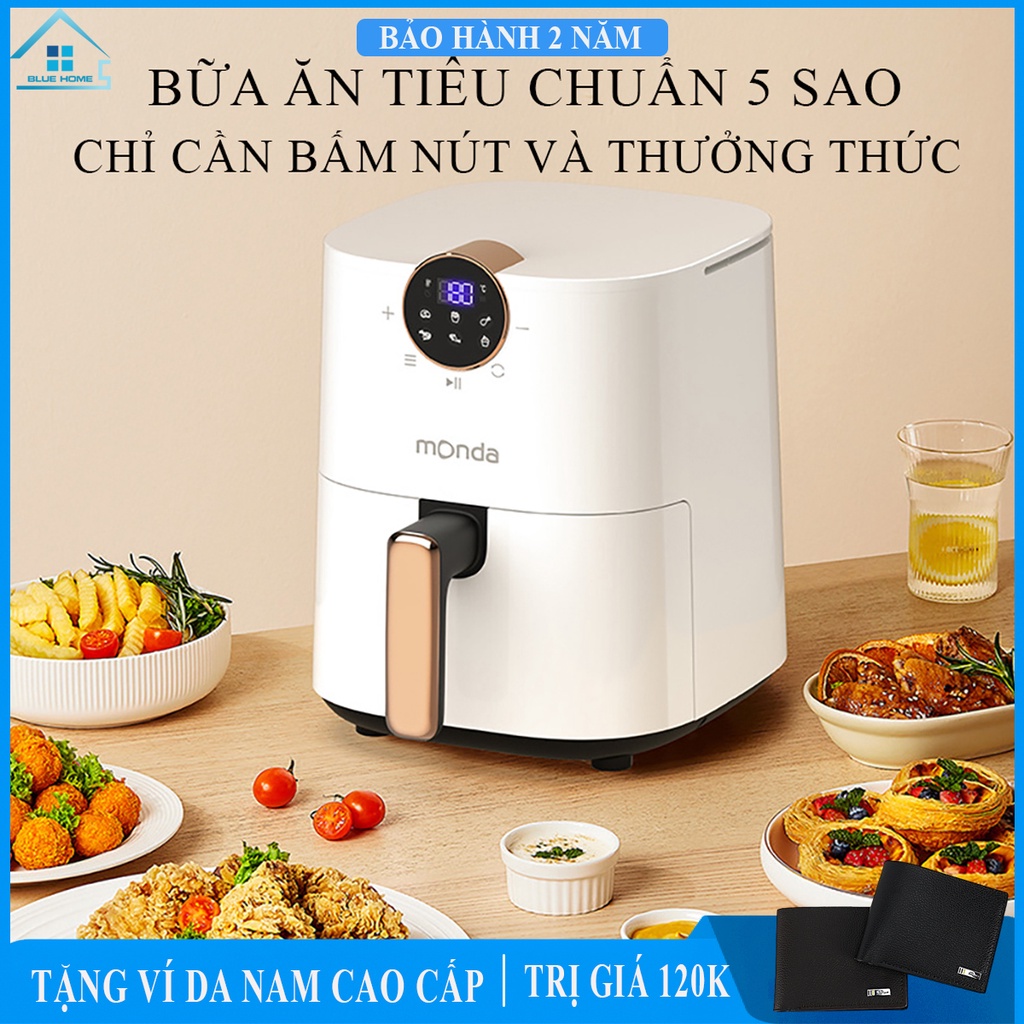 Nồi chiên không dầu điện tử Monda 4.5L chính hãng , chống dính cao cấp bảo hành 2 năm