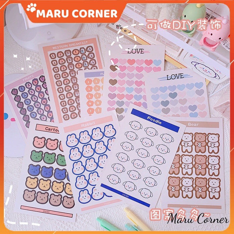 Sticker nhãn giấy rẻ đẹp dán dụng cụ học tập kệ tủ điện thoại di động