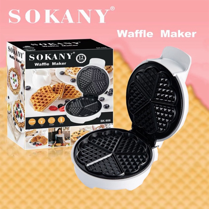 Máy nướng bánh kẹp tàn ong, làm bánh waffle Sokany Cao cấp