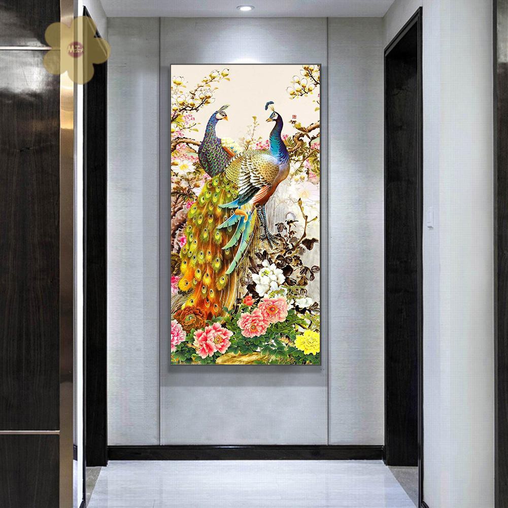 Bộ Tranh Đính Đá Tự Làm Hình Chim Công