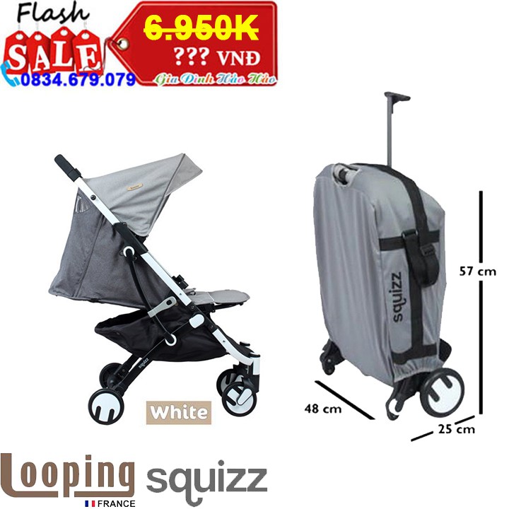 Xe Đẩy Trẻ Em Looping Squizz 2 Stroller - Tặng kèm gấu bông cao cấp