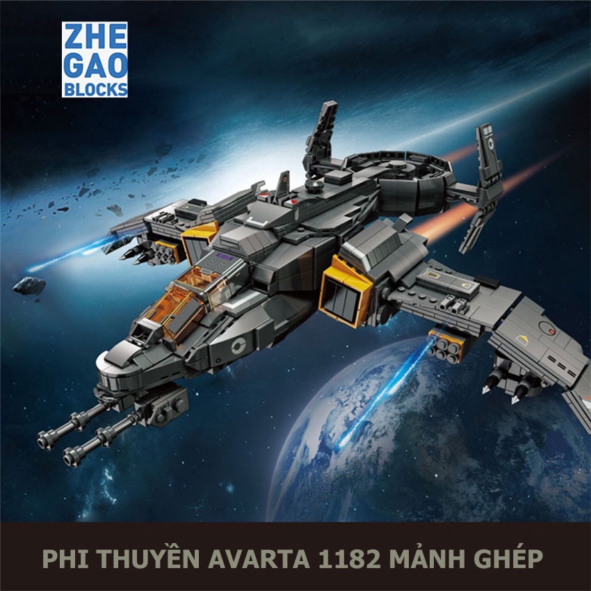 Đồ chơi lắp ráp phi thuyền Avarta lego xếp hình trí tuệ giúp trẻ sáng tạo với 1182 mảnh ghép