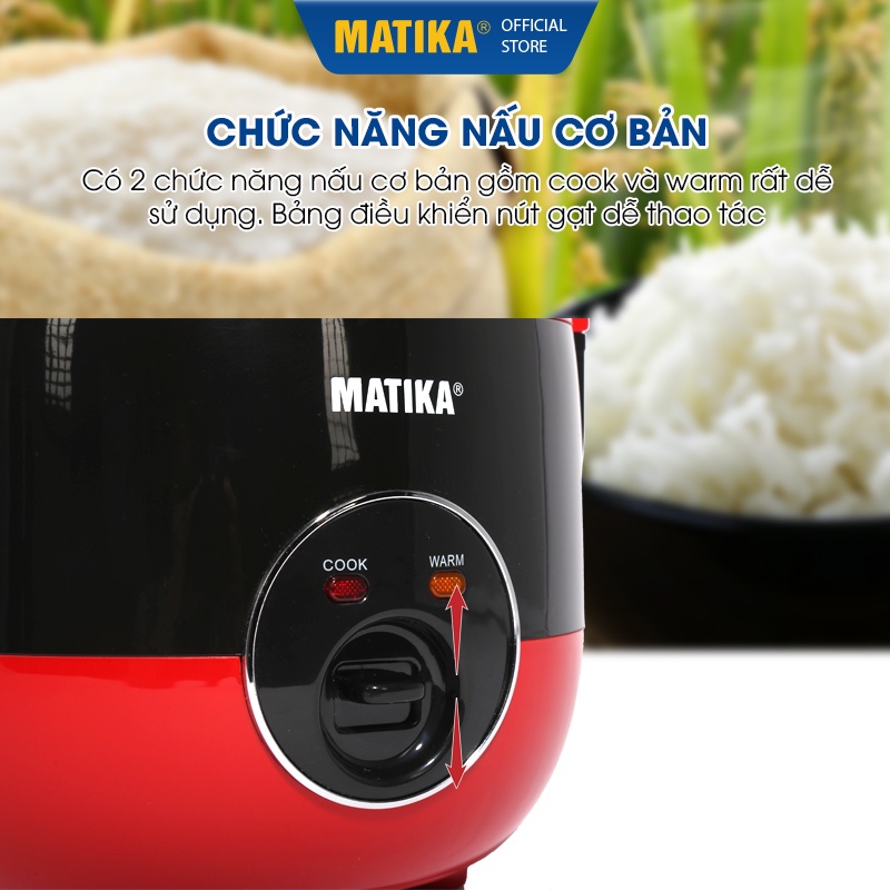 Nồi Cơm Điện Mini MATIKA 1.2L MTK-RC12