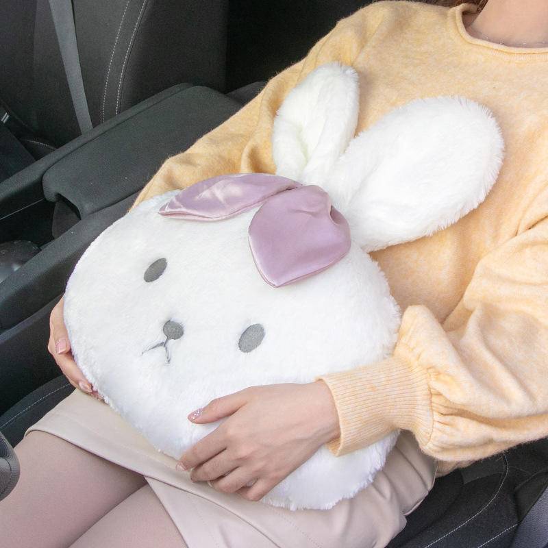 Gối Tựa Đầu Hình Thỏ Hoạt Hình Dễ Thương Dành Cho Xe Hơi