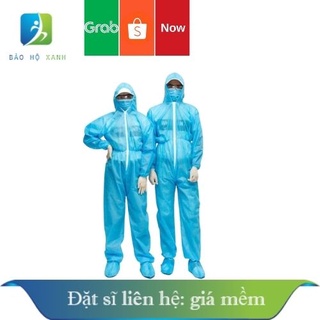 Đồ bảo hộ y tế, áo bảo hộ y tế chống dịch, đồ mặc xét nghiệm dịch bệnh - màu xanh (4,7 món) - Loại 43gram
