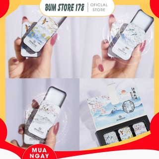 Set 3 hộp nước hoa khô dạng sáp Shaqinuo với 3 mùi hướng thảo mộc tự nhiên, Combo 3 nước hoa dạng sáp Unisex Shaqinuo