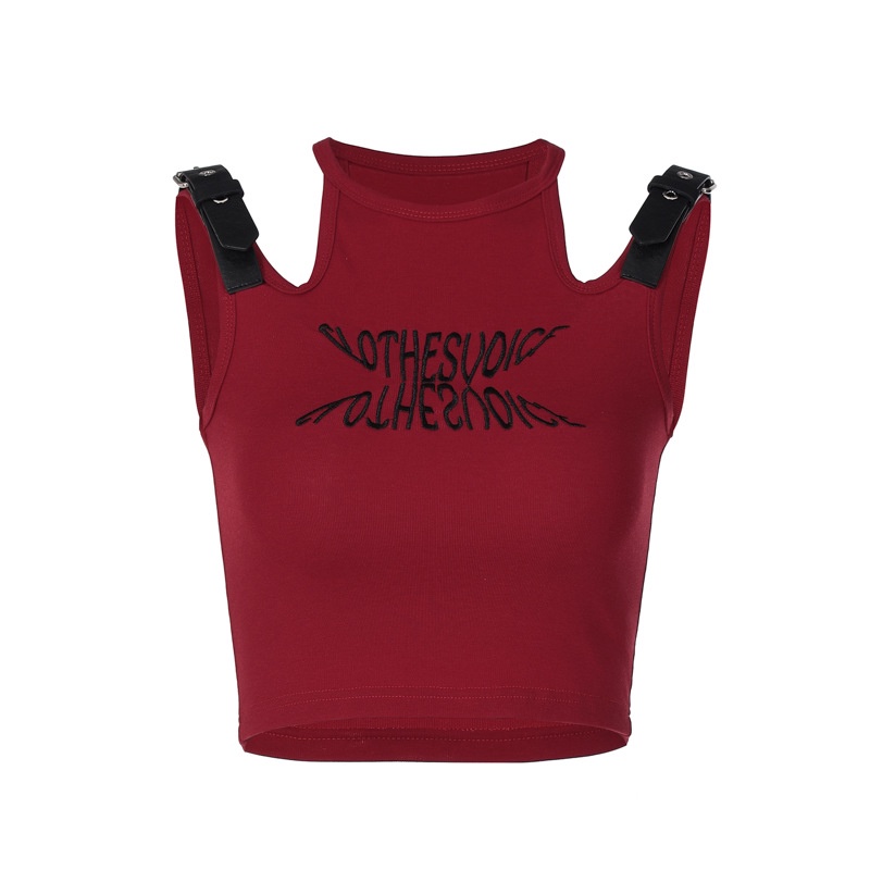 DUNEA Áo Tank Top Thêu Chữ Thời Trang Cho Nữ