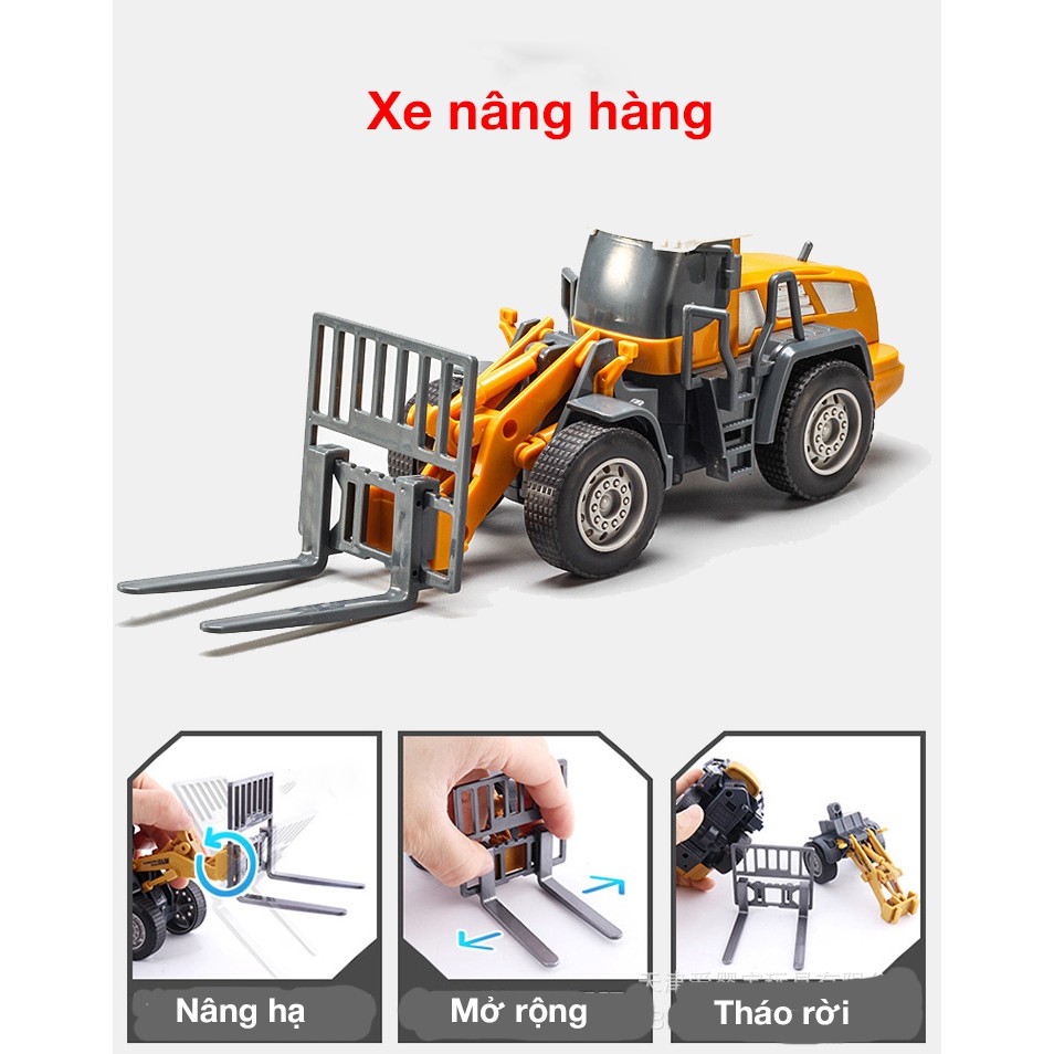 Đồ chơi mô hình xe nâng hàng cho bé chất liệu nhựa an toàn, tỉ lệ lớn các khớp chuyển động