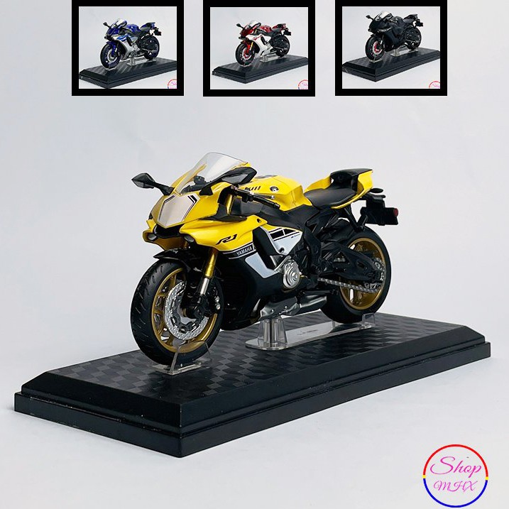 Xe mô hình mô tô YAMAHA YZF-R1 TẶNG KÈM BIỂN SỐ tỉ lệ 1:12 hãng MSZ