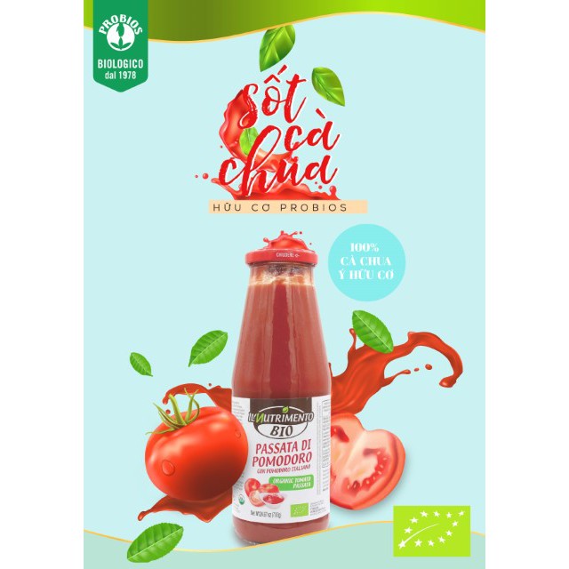 Sốt Cà Chua Hữu Cơ 700g IL Nutrimento Organic Tomato Sauces