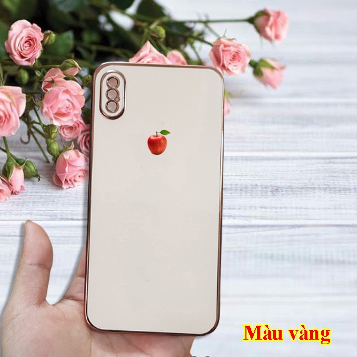 Ốp lưng X - Xs - Xs Max cạnh vuông kiểu dáng 12 cực đẹp. Ốp dẻo, viền vàng sang trọng.