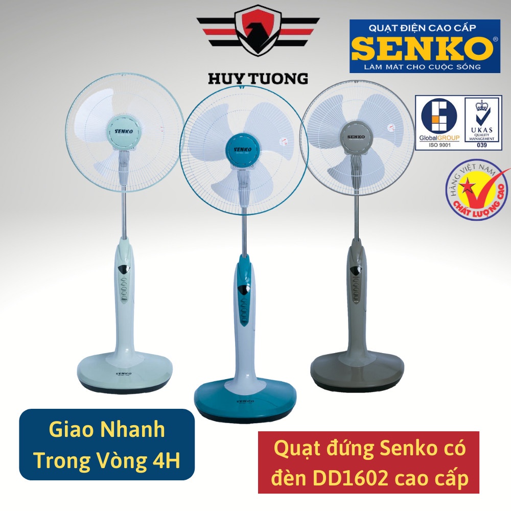 Quạt Đứng Có Đèn Senko DD1602 ( BH động cơ 1 năm )- Huy Tưởng