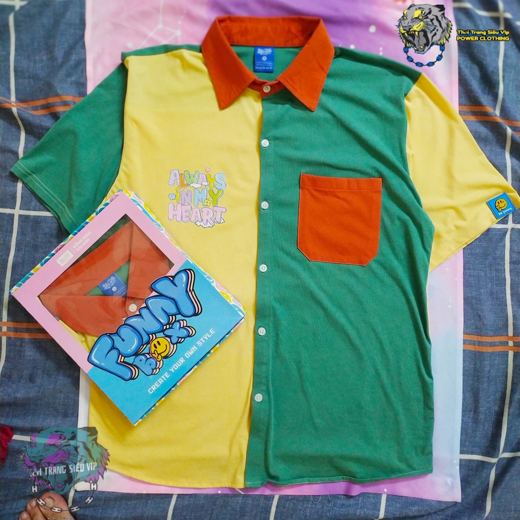 Áo Sơ Mi Funny Windy Tay Ngắn Vải 100% Cotton Thái Cao Cấp | Sản Phẩm Mới Năm 2021 ( Tặng kèm Túi xanh + Pin Cài áo) | BigBuy360 - bigbuy360.vn