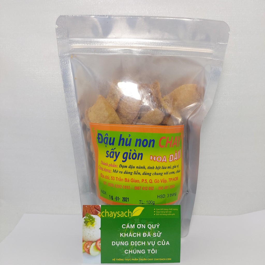 [100g] Đậu hũ non chay sấy giòn Hoa Đàm - Chayhome - Thực Phẩm Chay/ đồ ăn chay + TẶNG Chà bông chay đơn 799k | BigBuy360 - bigbuy360.vn