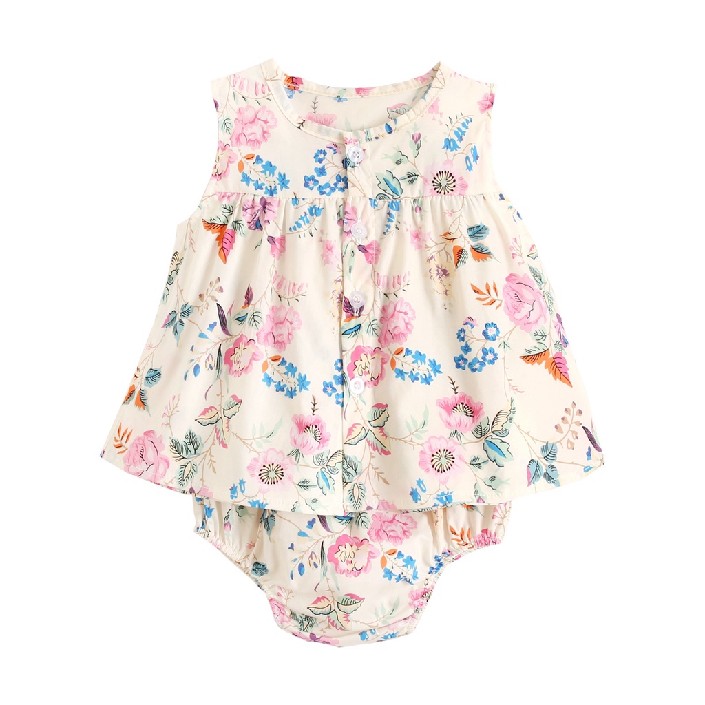 Sanlutoz Bộ Quần Áo In Hoa Dễ Thương Cho Bé Gái Sơ Sinh