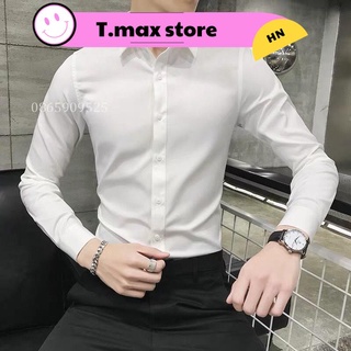 Áo Sơ Mi Nam Tay Dài 💖 FREESHIP 💖 Áo Sơ Mi Nam Trắng Đen Cổ Bẻ Cotton Lụa Không Nhăn Dáng Ôm Body Hàn Quốc