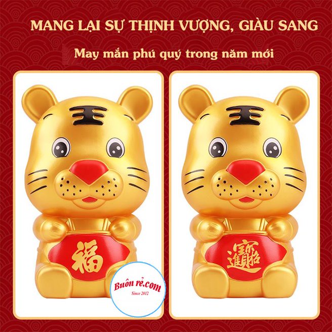 Hổ vàng đựng tiền tiết kiệm năm mới - Hổ vàng tài lộc có nắp đút tiền tiết kiệm may mắn 01495