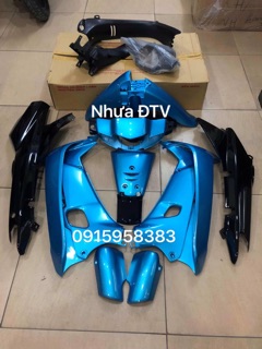 Bộ vỏ nhựa wave anpha - wave thái xanh đen